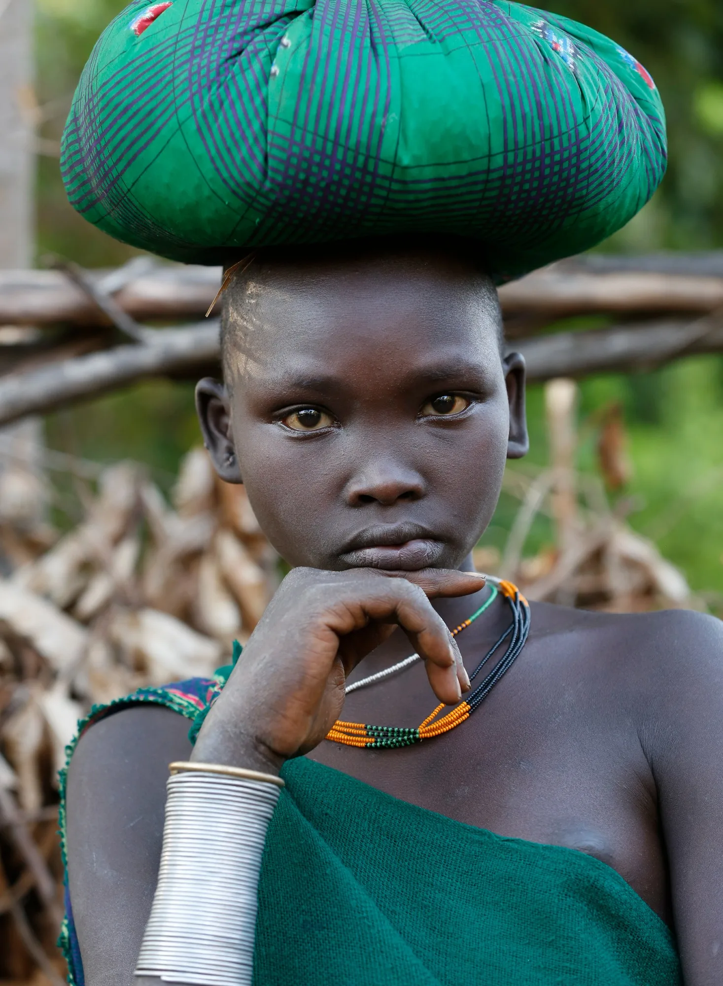 Scenic view across the arid acacia landscapes and bends of the Lower Omo Valley in Ethiopia